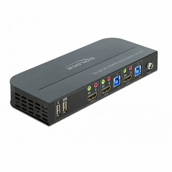 delock conmutador 2x hdmi kvm 4k 60 hz con usb 3.0