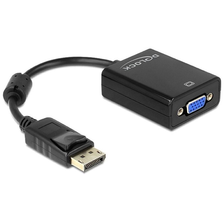 delock adaptador displayport macho/vga hembra negr