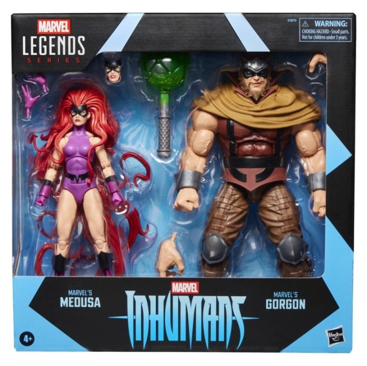 hasbro pack 2 figuras hasbro marvel legends series inhumans marvels medusa & marvels gorgon