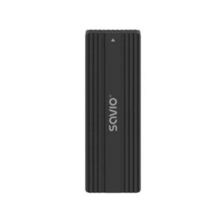 caja externa savio ssd m.2 nvme ngff ak 84 negro usb c 3.1 gen 2 max 10gbs max 4tb nvme sata