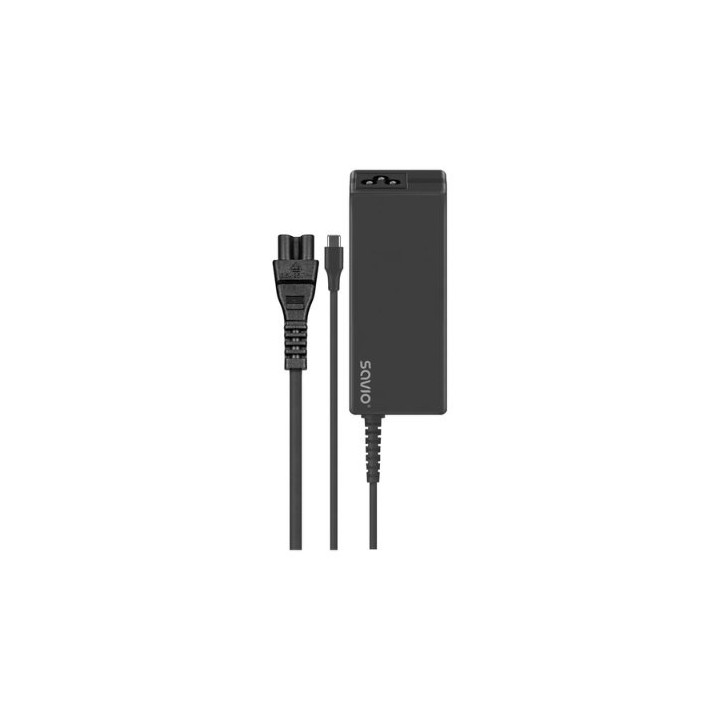 adaptador corriente savio usb c 65w za 01 negro power delivery 3.0 65w universal cable 2.4m