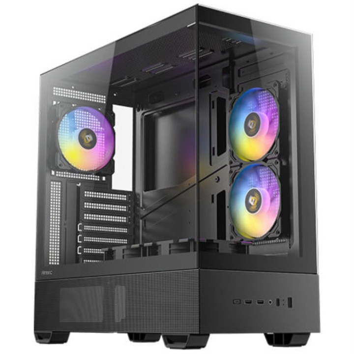 caja antec cx705 argb mid tower atx panoramica 270o 5xvent 120mm pwm