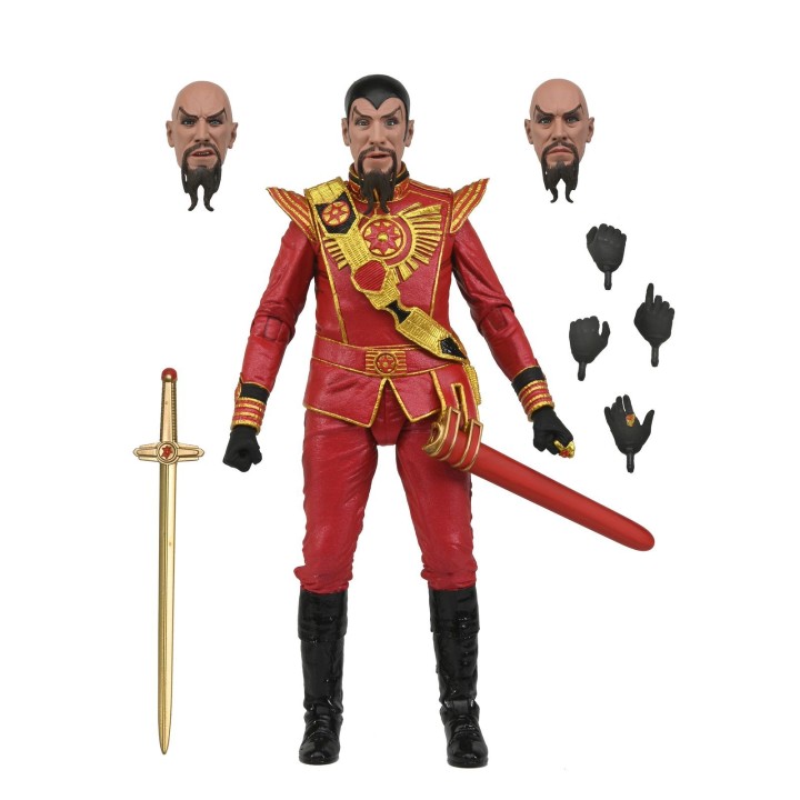 neca figura neca flash gordon (1980) ultimate ming (red military outfit)