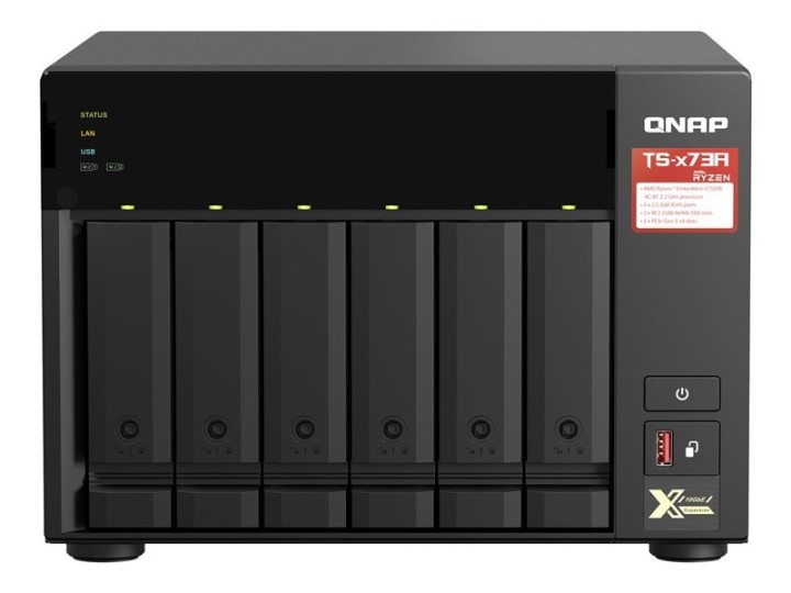 qnap servidor nas qnap ts   673a   8g 8gb 2.5g 6 compartimentos