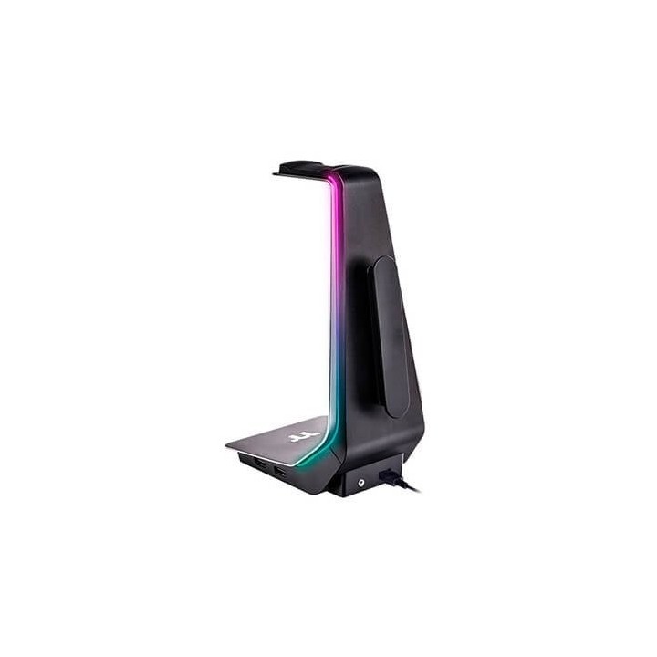 el soporte de auriculares argent hs1 rgb estã basado en la construcciã3n de aluminio, con los lado
