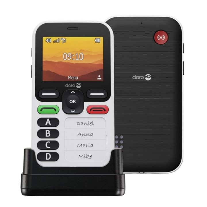 doro telefono movil doro leva x10   2.4 pulgadas   4g   blanco   negro