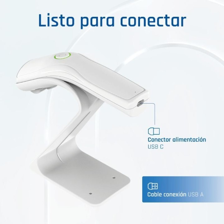iggual lector codigo barras 2d usb boton blanco
