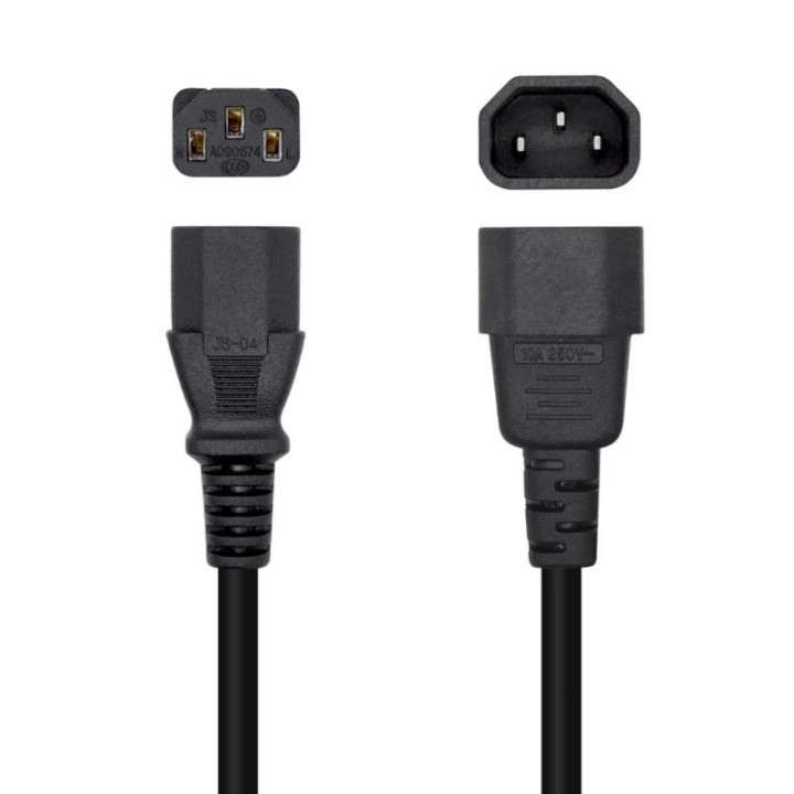 aisens cable alimentacion c13/h c14/m negro 1.5m