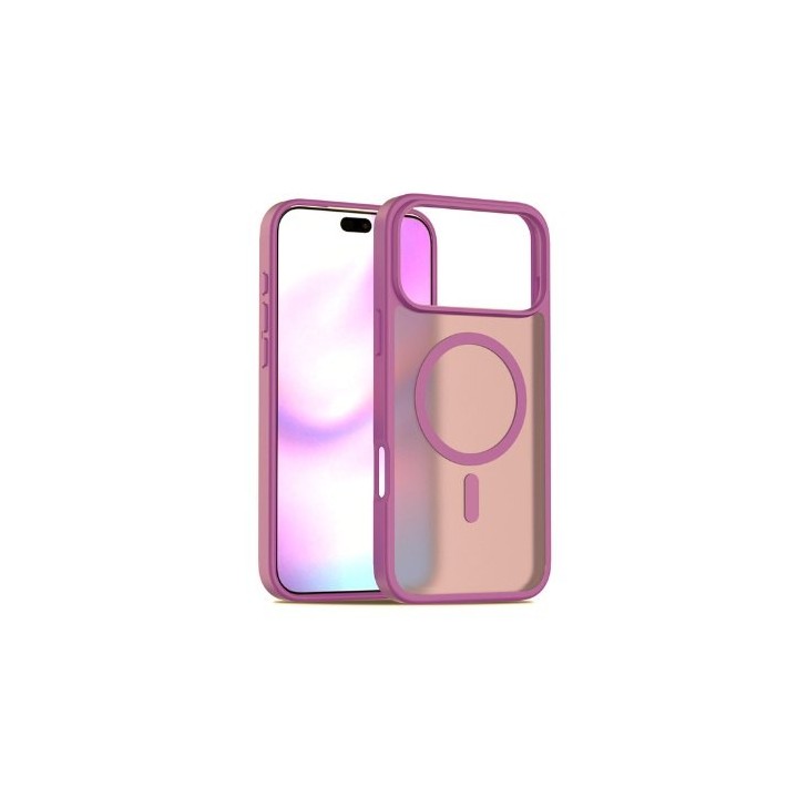 funda qcharx mate premium iphone 17 morado magsafe acrilica tpu flexible marco elevado 2d