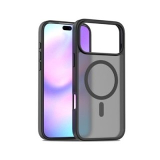 funda qcharx mate premium iphone 17 negro magsafe acrilica tpu flexible marco elevado 2d