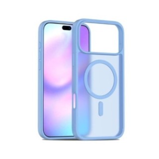 funda qcharx mate premium iphone 17 azul claro magsafe acrilica tpu flexible marco elevado 2d