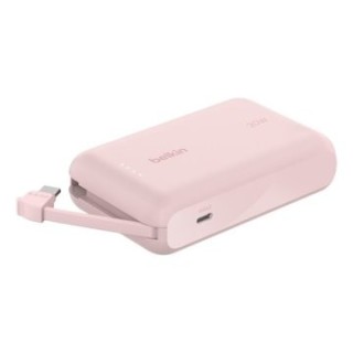 powerbank belkin bpb021hqpk boost charge 10,000 mah charge con cable integrado usb c 20w  rosa
