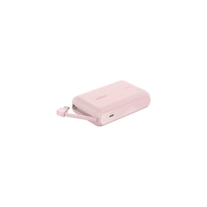 powerbank belkin bpb021hqpk boost charge 10,000 mah charge con cable integrado usb c 20w  rosa