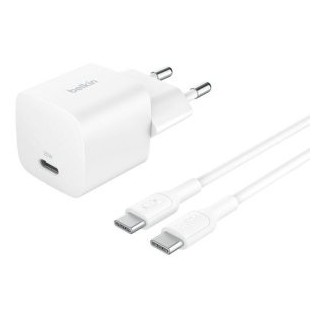 cargador usb belkin wca012kq1mwh b6 usb c pd 25w + cable usb c a usb c 1m color blanco