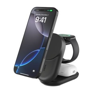 base de carga belkin wiz037kq ultracharge negro magnetico plegable qi2 25w movil reloj auriculares