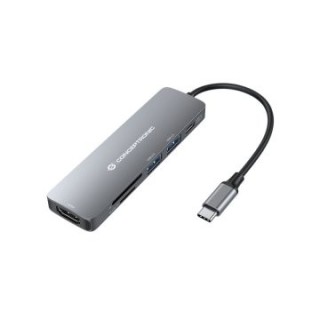 docking usb c conceptronic donn11 a 1xhdmi 1xusb c pd 100w 2xusb a 1xlector sd 1xlector microsd
