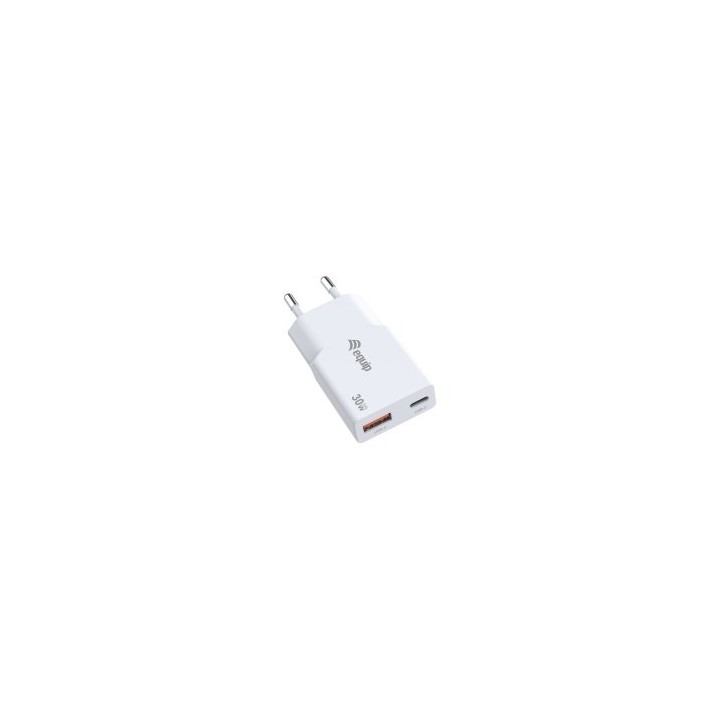 cargador usb equip 245523 gan 30w 1xusb c pd 1xusb a slim color blanco