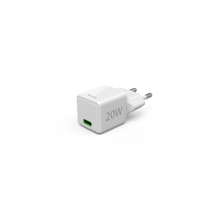 cargador usb hama super mini 1xusb c 20w quick charge power delivery color blanco