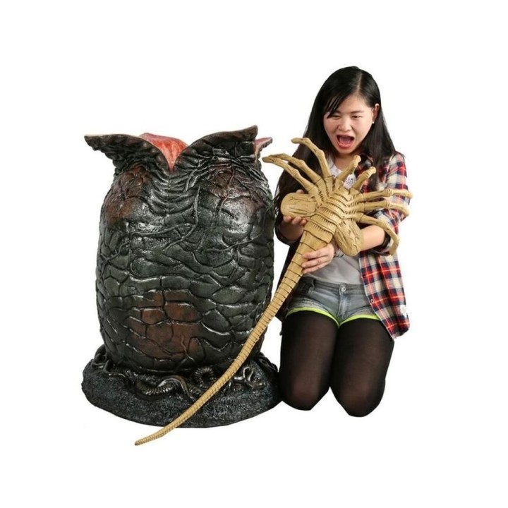 neca replica neca alien huevo y facehugger latex y gomaespuma 91 cm life size con luces led alien