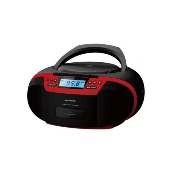 radio cd sunstech cxum54btrd cassete/mp3/usb rojo