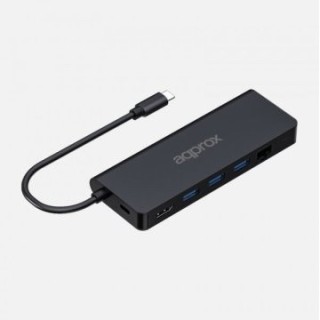 docking usb c approx appc53 a 1xhdmi 4k 3xusb a 3.0 1xlector tarjetas sd/microsd 1xusb c pd 100w
