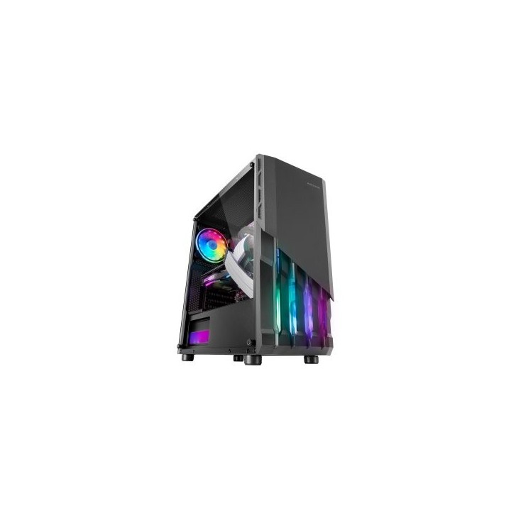 caja atx semitorre gaming mars gaming mc x2 black frontal en acero ventiladores frgb sin fuente de a