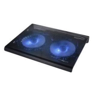 base de refrigeracion para portatiles trust  con 2 ventiladores y leds azul hasta 17.3" 20104