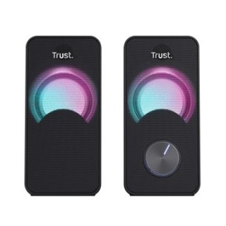 altavoces 2.0 trust 2.0 arys rgb 6w rms 12w max autoalimentado usb led color negro 23120