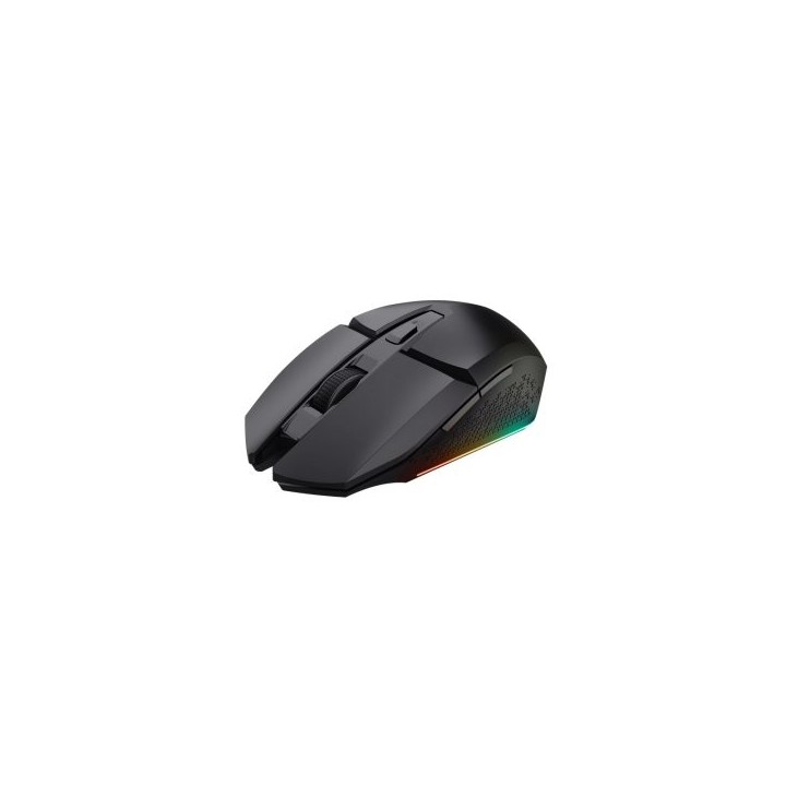 mouse trust gaming wireless rgb gxt 110 felox iluminacion led, 6 botones, negro 25037