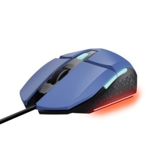 mouse trust gaming rgb gxt 109bl felox 25067 color azul iluminacion led 6 botones cable 150cm