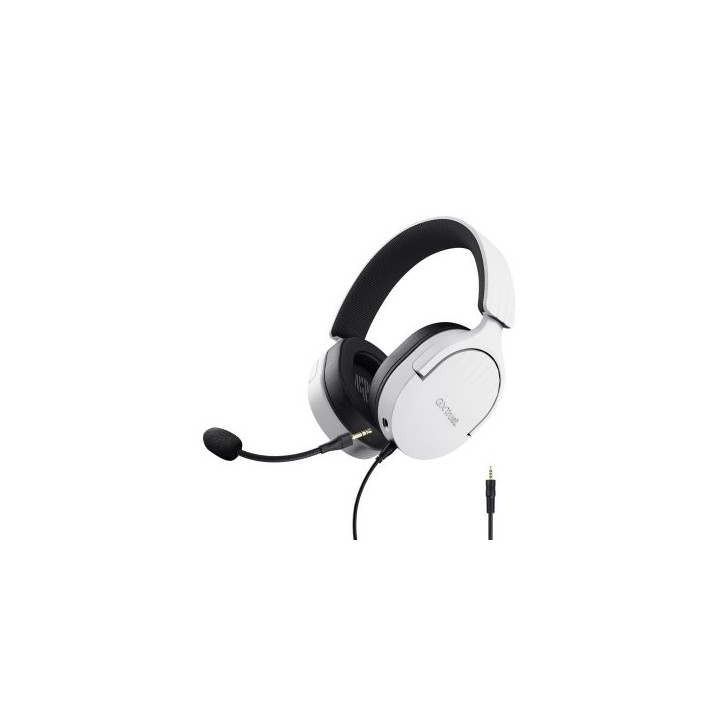 headset trust gaming gxt 489 blanco fayzo 25210 microfono desmontable plegable cable trenzado 1,2m j