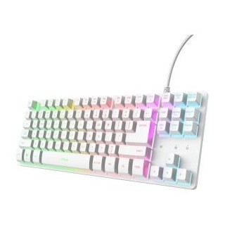 teclado trust gxt 833 thado compacto usb 2.0 cable 1.5m iluminacion rgb color blanco