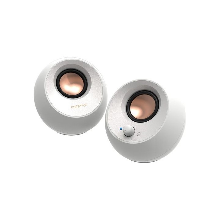 altavoces creative pebble v3 2.0 usb c blanco