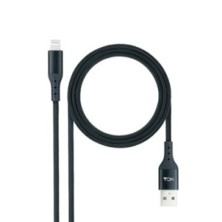 nanocable cable lightining usb a/m, negro, 1 m