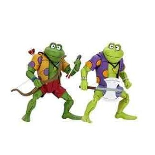 neca pack 2 figuras neca ranas genghis & rasputin  scale action figure tmnt cartoon re - run