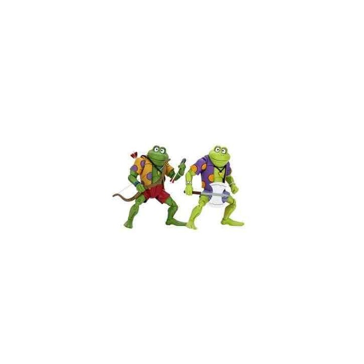 neca pack 2 figuras neca ranas genghis & rasputin  scale action figure tmnt cartoon re - run
