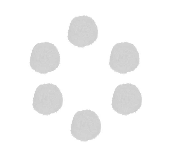 b. 50 pompones innspiro pp 25mm blanco