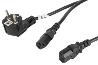 lanberg cable de alimentacion lanberg schuko cee 7 - 7 a 2x iec320 c13 2m