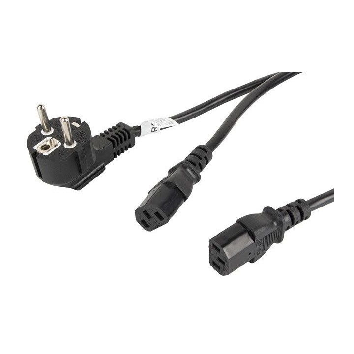 lanberg cable de alimentacion lanberg schuko cee 7 - 7 a 2x iec320 c13 2m