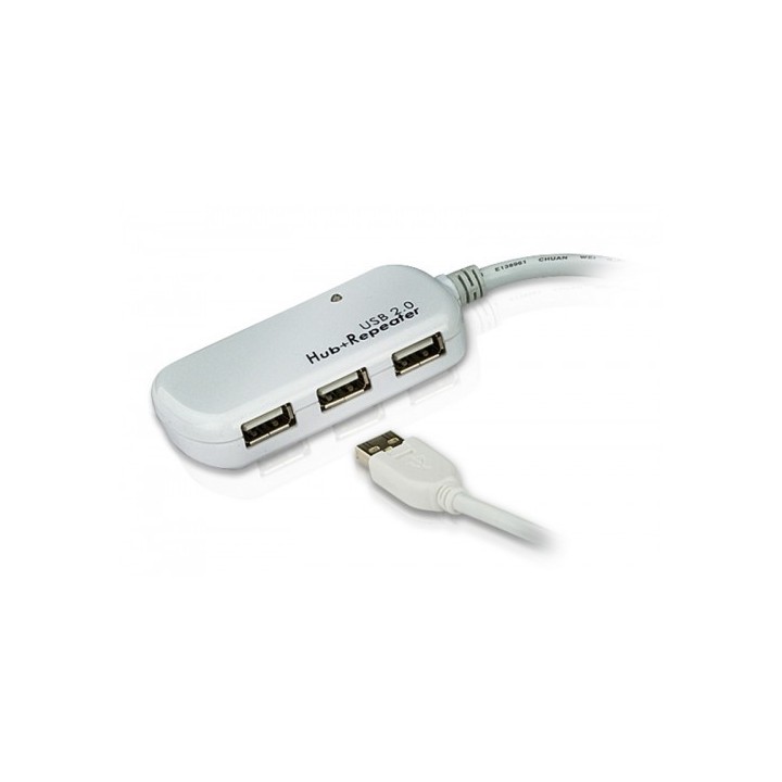 aten aten cable extensor usb 2.0 de 12 m con hub de cuatro puertos  soporta conexion en cadena hasta