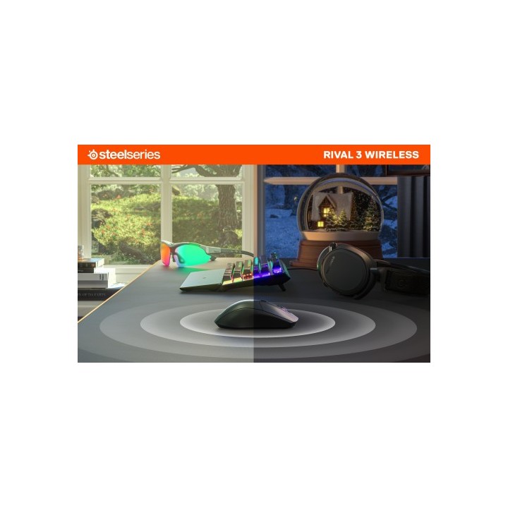 steelseries steelseries rival 3 wireless raton mano derecha rf inalambrica + bluetooth optico 18000