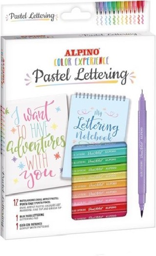 alpino estuche 12 rotuladores pastel lettering kit alpino ar001093
