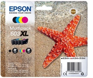 epson multipack cartucho tinta epson 603xl c13t03a64020 negro    cian    amarillo    magenta    estr