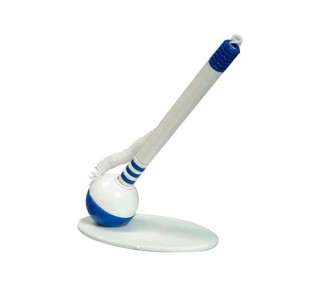 boligrafo con soporte vertical azul