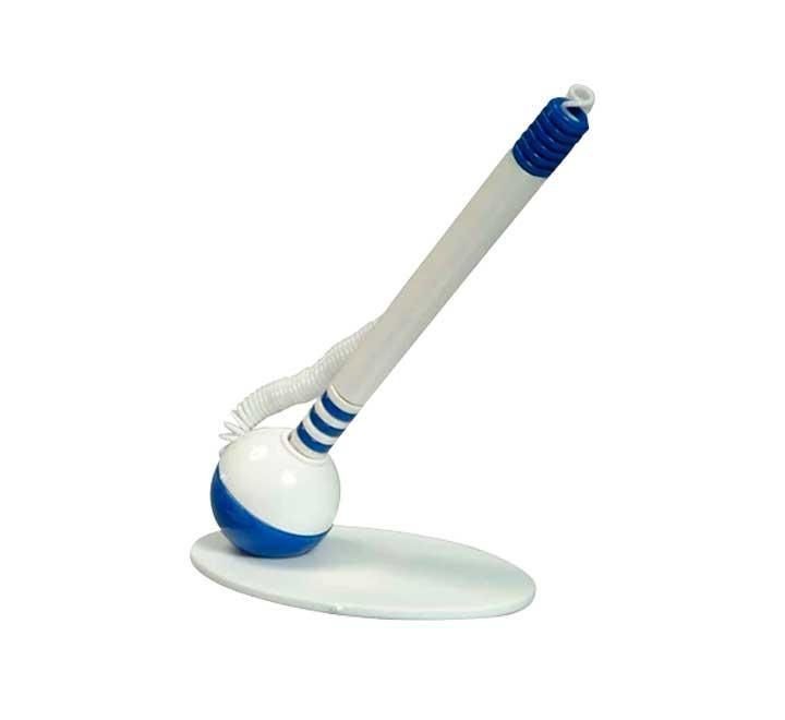 boligrafo con soporte vertical azul