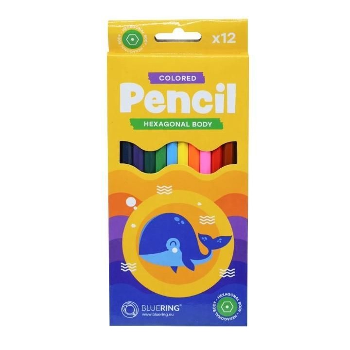 caja 12 lapices colores bluering