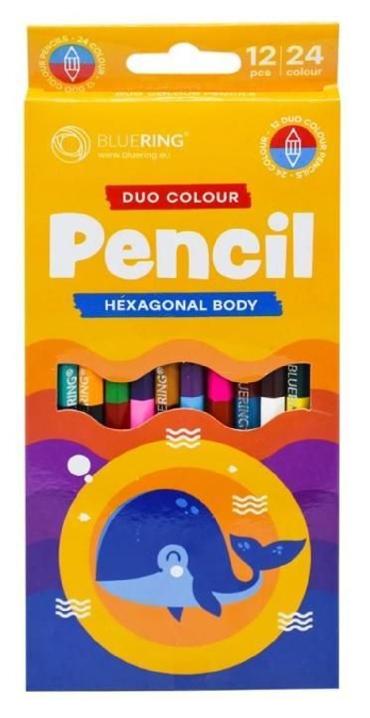 caja 12 lapices colores bluering duo