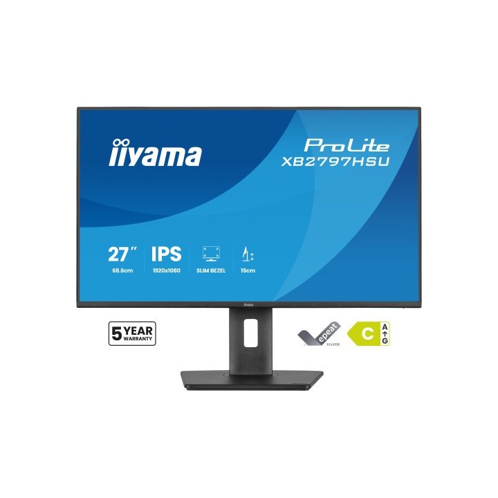 iiyama monitor iiyama pantalla para pc 68,6 cm  27"  1920 x 1080 pixeles full hd led panel ips ajust