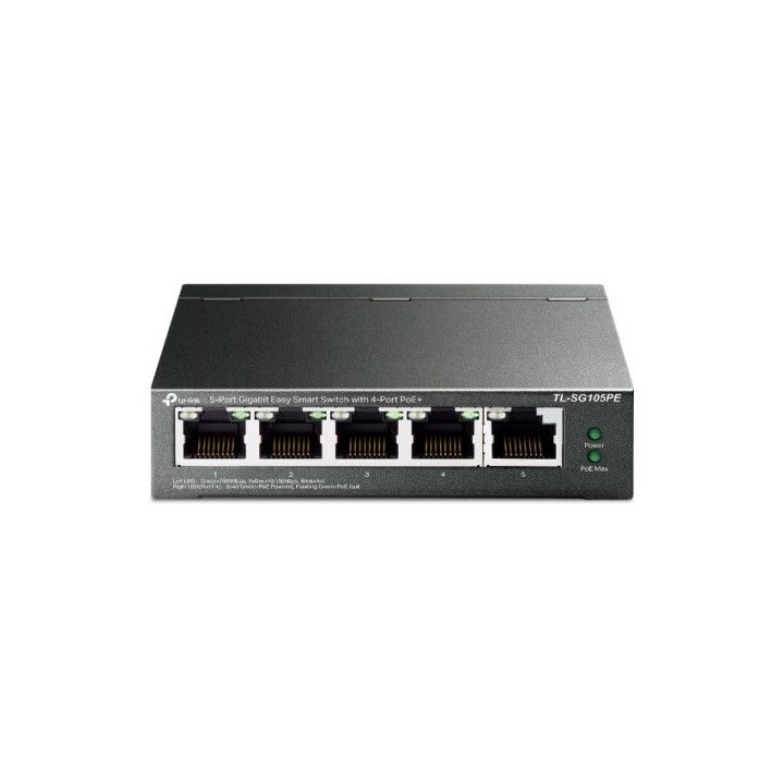tp-link tl-sg105pe switch gestionado l2 gigabit ethernet (10/100/1000) energia sobre ethernet (poe)