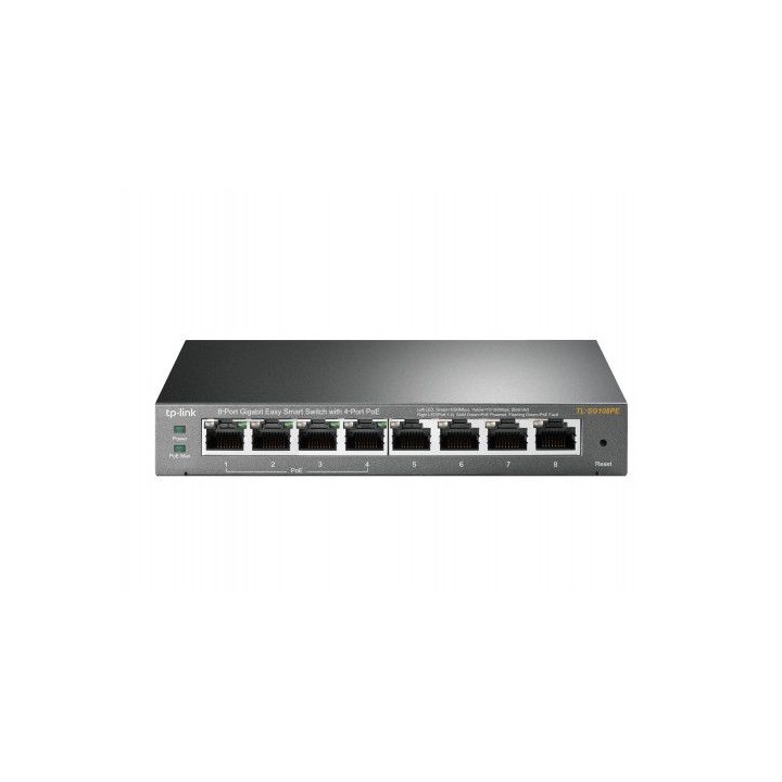 tp-link tl-sg108pe no administrado gigabit ethernet (10/100/1000) energia sobre ethernet (poe) negro